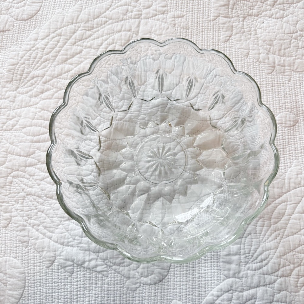 Elegant Clear Glass‎ Serving Bowl